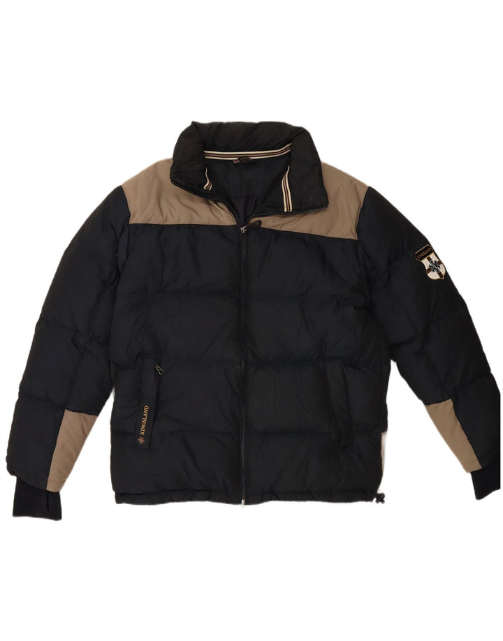 KINGSLAND Wattierte Herrenjacke UK 42 XL Marineblaues Colourblock-Polyester