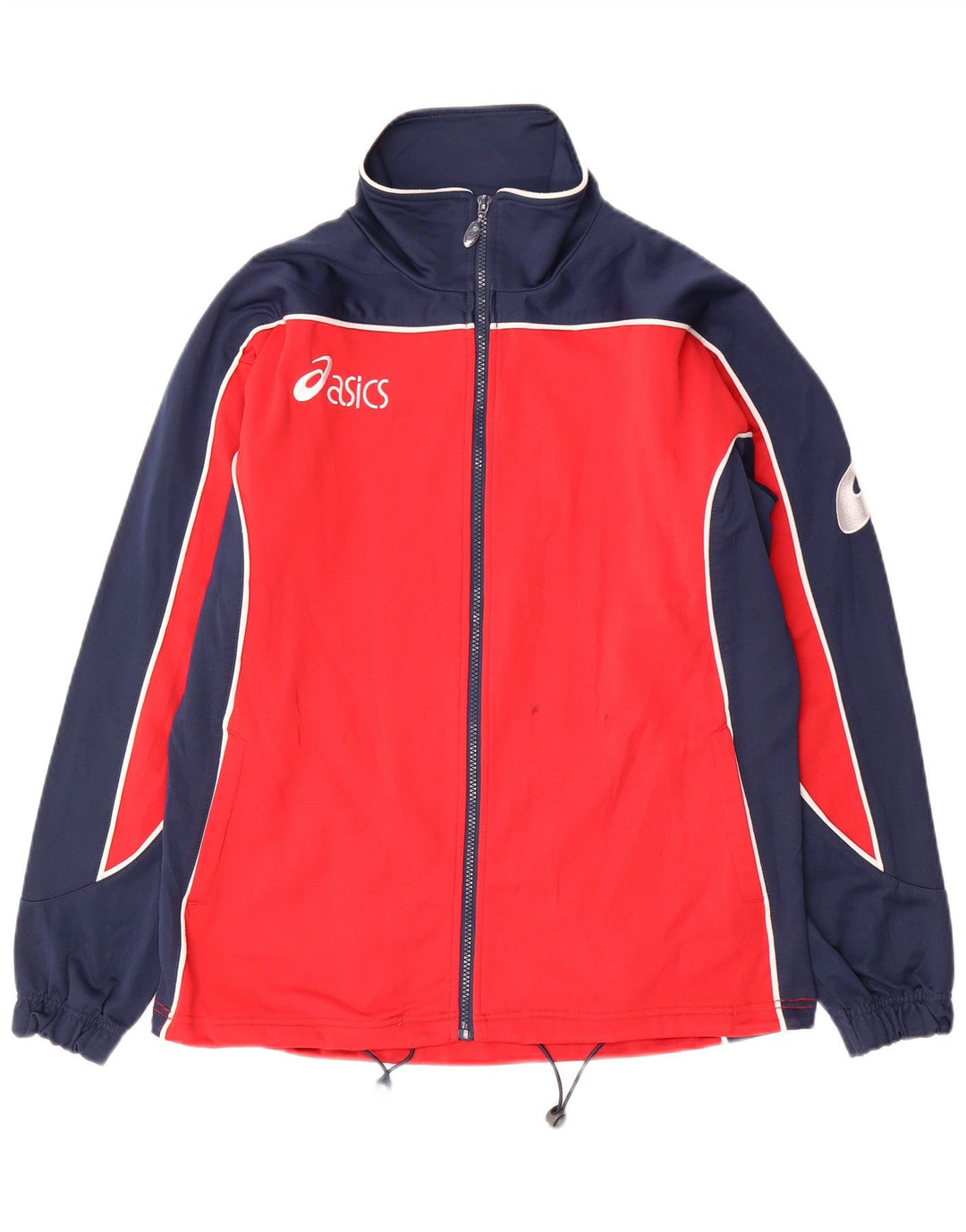 ASICS Herren-Trainingsanzugoberteil mit Grafik, Größe S, Rot, Farbblock