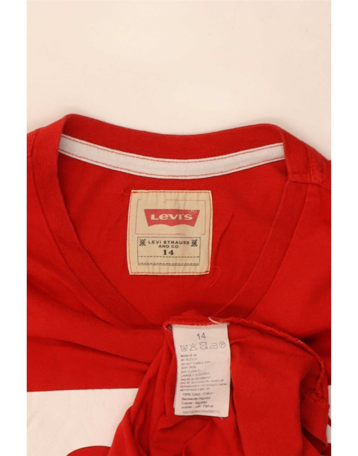 Levi's Jungen-T-Shirt mit Grafik, 13–14 Jahre, rote Baumwolle