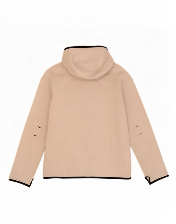 Nike Damen Zip Hoodie Pullover UK 16 Große weiße Baumwolle
