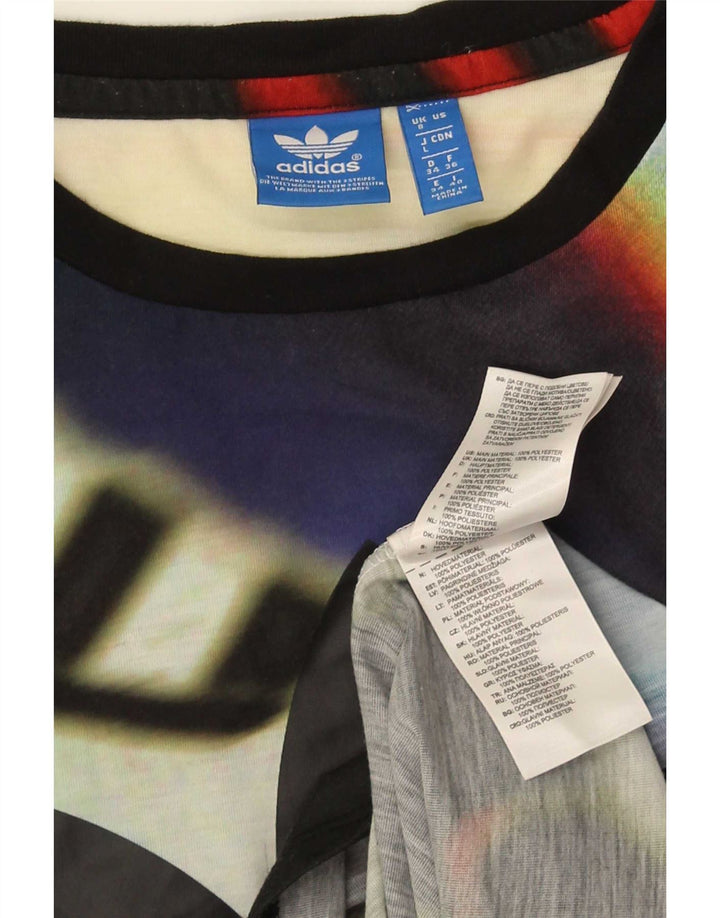 Adidas Damen Graphic T-Shirt Top UK 8 Small Mehrfarbiges Polyester