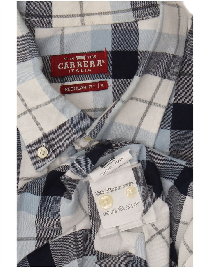 Carrera Herren Regular Fit Hemd XL Blau Baumwolle