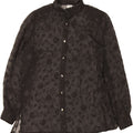 PRIMAVERA FIRENZE Womens See Through Shirt Blouse UK 14 Large Black Vintage Primavera Firenze and Second-Hand Primavera Firenze from Messina Hembry 