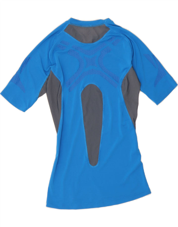 ADIDAS Womens T-Shirt Top UK 12 Medium Blue Colourblock Polyester Vintage Adidas and Second-Hand Adidas from Messina Hembry 