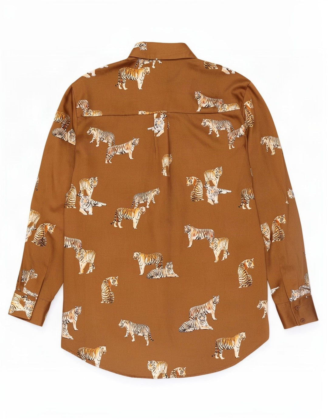 Übergroße Damen-Hemdbluse von Zara, Größe 40, klein, beige, Polyester mit Tiermuster