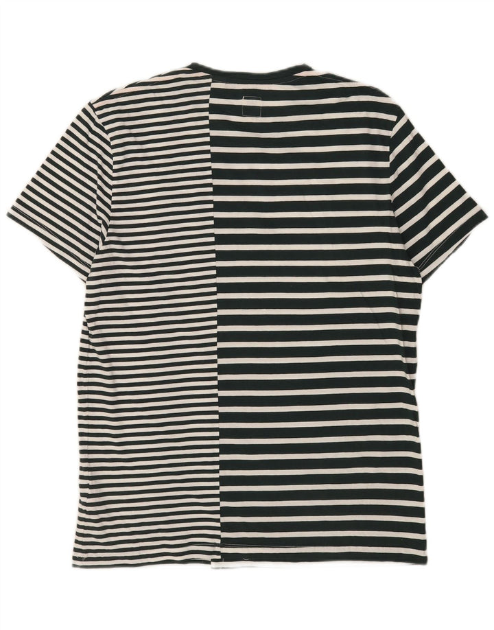 Jack Wills Herren T-Shirt-Oberteil aus mittelweißer, gestreifter Baumwolle