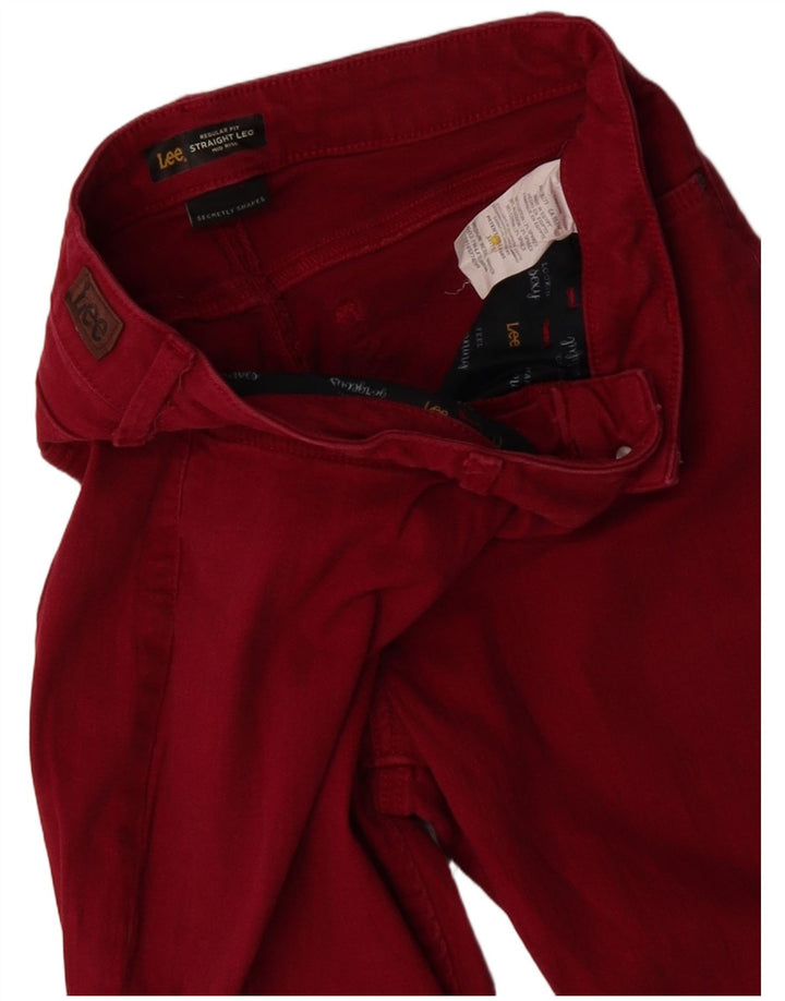 Lee Damen Mid Rise Regular Fit Straight Jeans US 8 Medium W30 L29 Rot