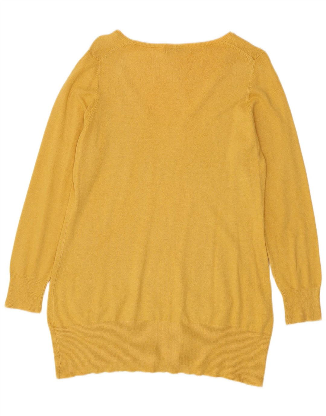 Marks & Spencer Damen-Pullover mit V-Ausschnitt, UK 14, mittelgelbe Viskose