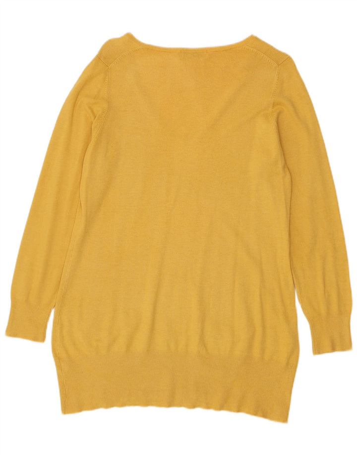 Marks & Spencer Damen-Pullover mit V-Ausschnitt, UK 14, mittelgelbe Viskose