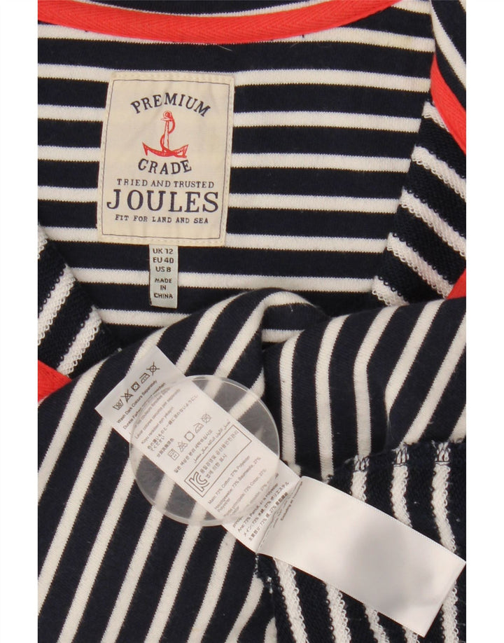 JOULES Damen-Sweatshirt mit Reißverschluss am Hals, UK 12, mittelmarineblau gestreift