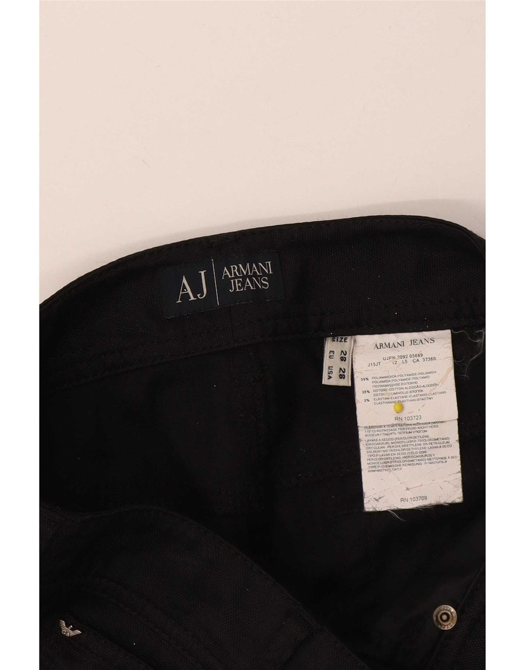 Armani Damen Gerade Freizeithose W28 L24 Schwarz Polyamid