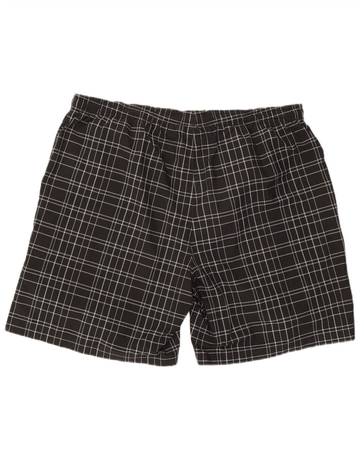 Reebok Herren Badeshorts 2XL Schwarz kariertes Polyester
