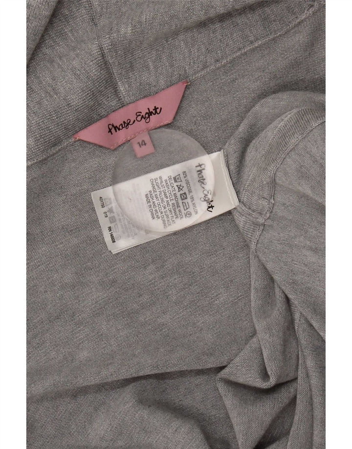 Phase Eight Damen Longline Open Cardigan Pullover UK 14 Mittelgraue Viskose