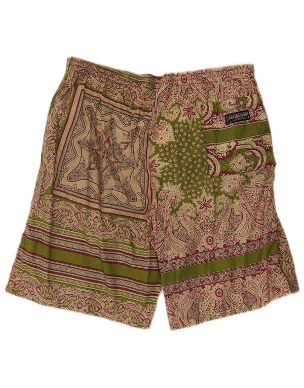 Allen Cox Herren-Badeshorts 2XL, grüne Paisley-Baumwolle