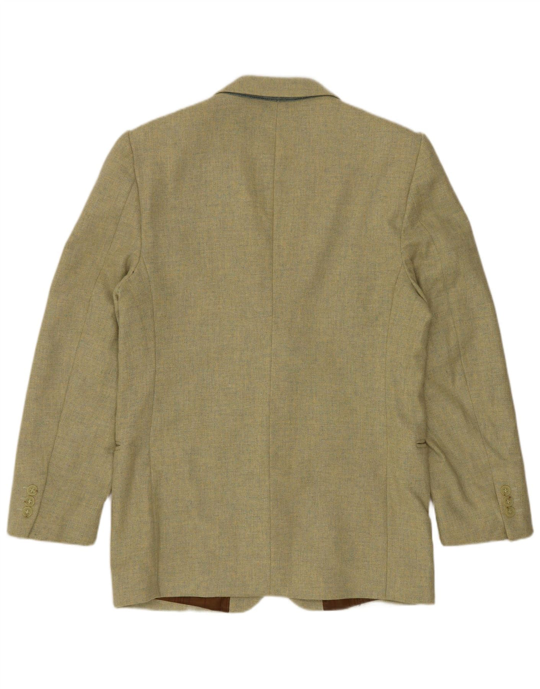 VINTAGE Herren 3-Knopf-Blazerjacke IT 46 Kleine grüne Wolle