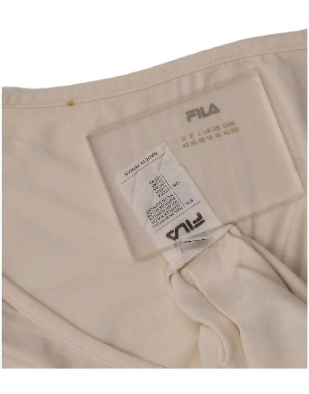 FILA Damen T-Shirt Top UK 16 Large Off White Nylon
