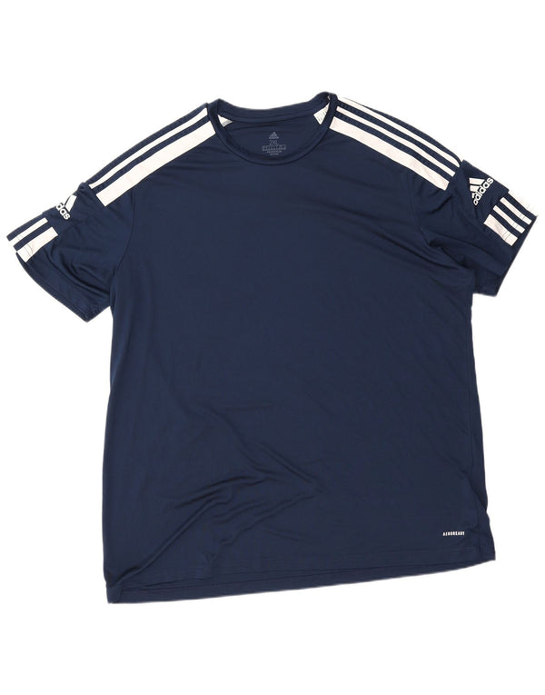Adidas Herren Aeroready T-Shirt Top 2XL Marineblau Colourblock Polyester
