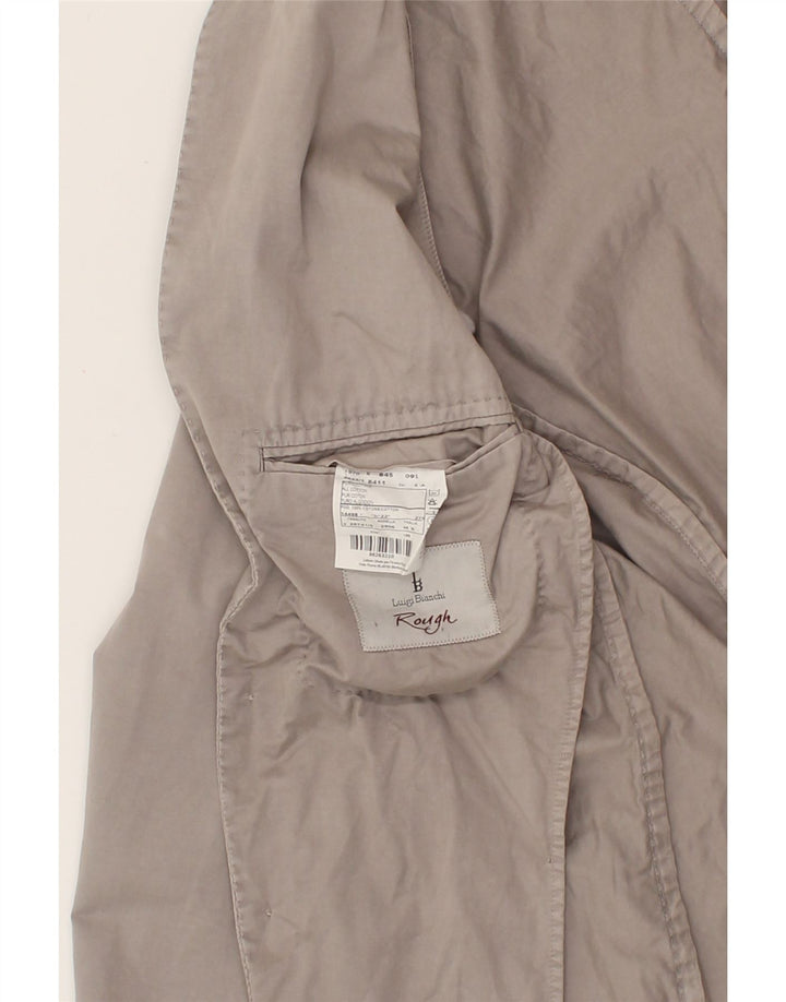 LUIGI BIANCHI Mens Rough 3 Button Blazer Jacket IT 46 Small Grey Cotton Vintage Luigi Bianchi and Second-Hand Luigi Bianchi from Messina Hembry 