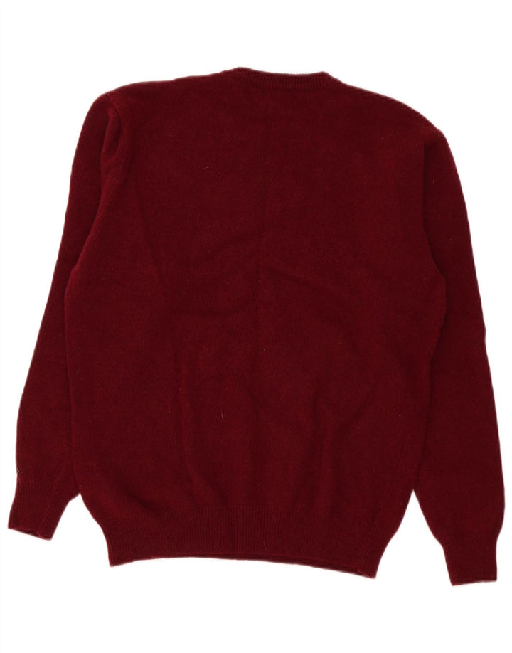 Old River Herren-Pullover mit Rundhalsausschnitt, mittlerer burgunderroter Schurwolle