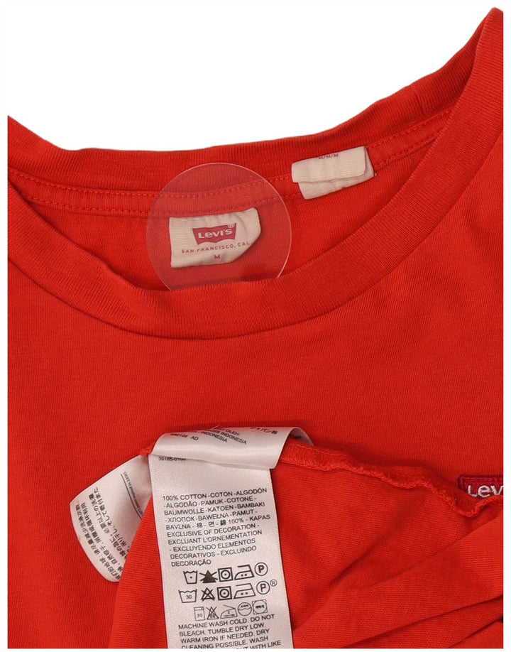 Levi's Damen T-Shirt Top UK 12 Mittelrote Baumwolle