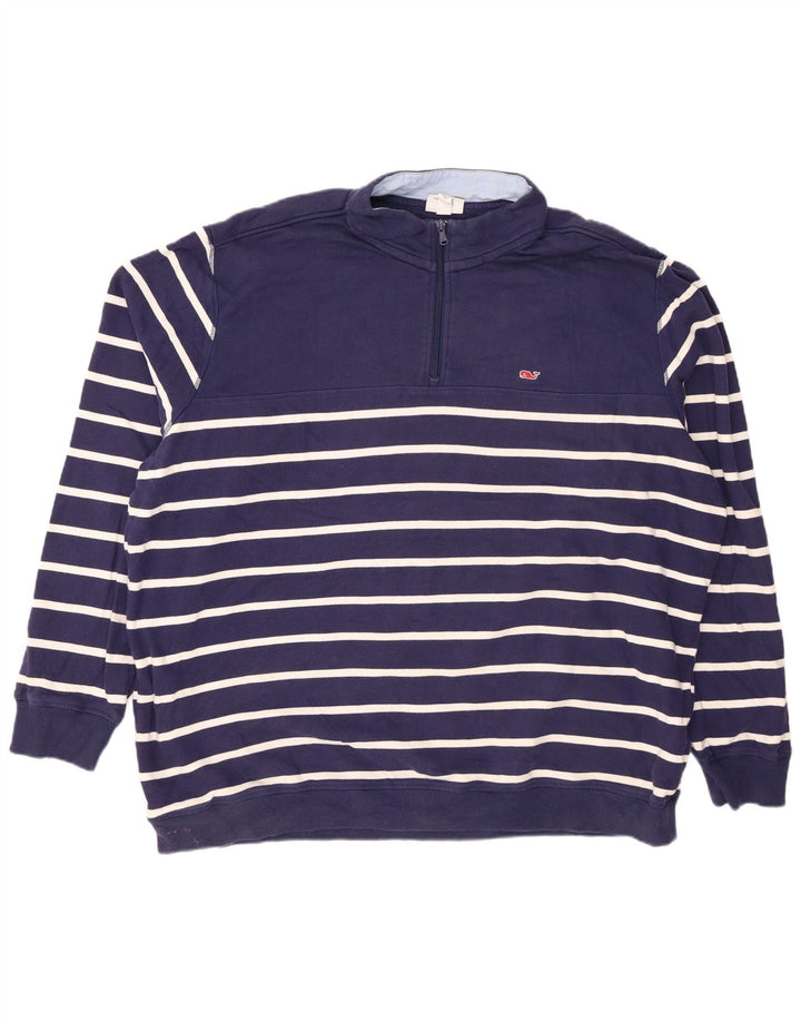 VINEYARD VINES Herren-Sweatshirt mit Reißverschluss, 2XL, Marineblau gestreift