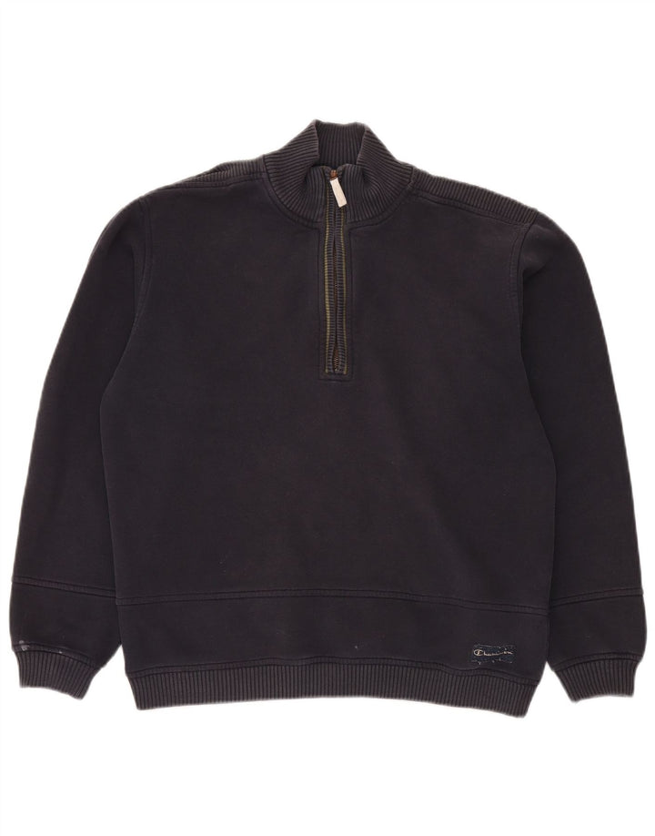 Champion Herren-Sweatshirt mit Reißverschluss am Hals, Größe L, Marineblau