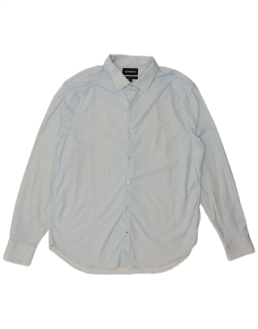 BONOBOS Herren-Hemd mit sportlicher Passform, großes, blau geflecktes Nylon