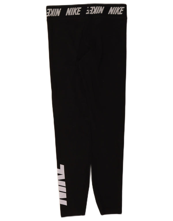 Nike Womens Graphic Leggings UK 12 Mittelschwarze Baumwolle