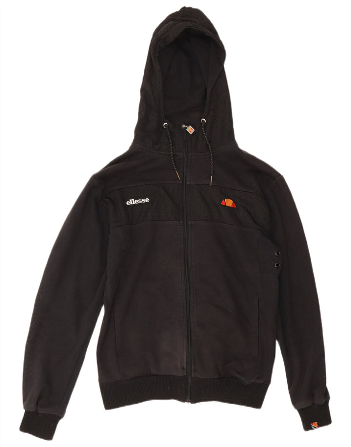 Ellesse Herren-Kapuzenpullover mit Reißverschluss, mittlere schwarze Baumwolle