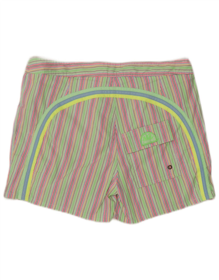 Sundek Herren-Badeshorts, groß, grün gestreift, Polyester