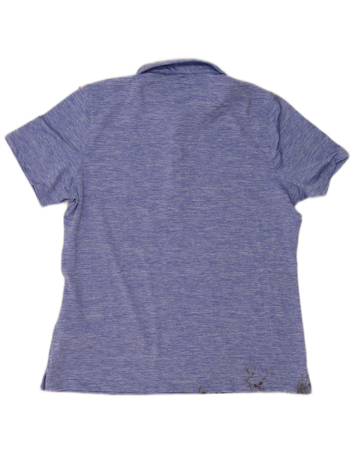 Vineyard Vines Damen-Poloshirt UK 14 Mittelblau gestreift aus Polyester