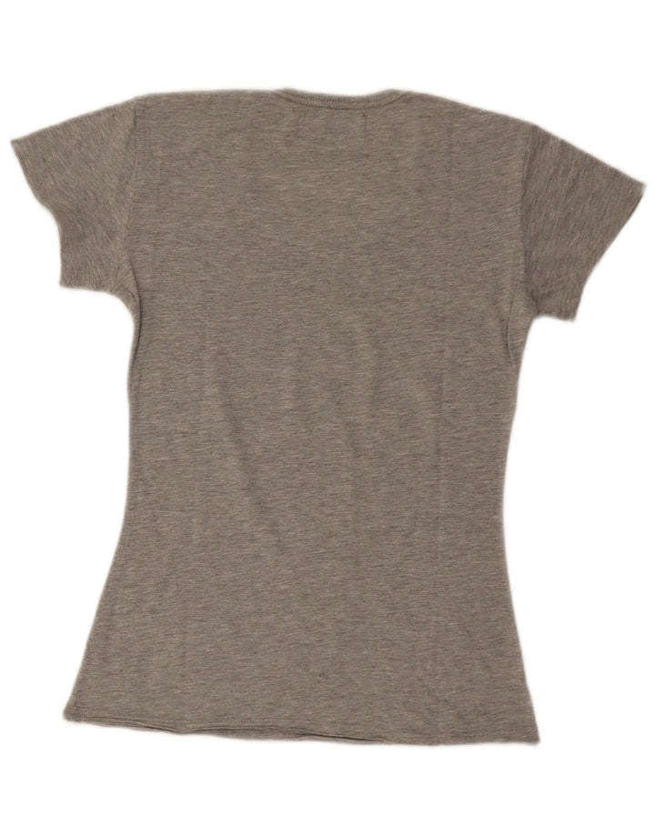 Diesel Damen Graphic T-Shirt Top UK 8 Small Grau