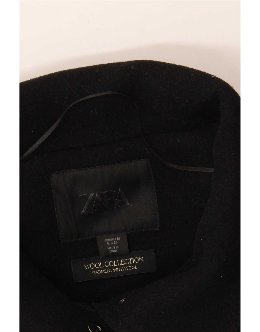 Zara Damen Bomber-Oversize-Windbreakerjacke UK 14 Mittelschwarze Wolle