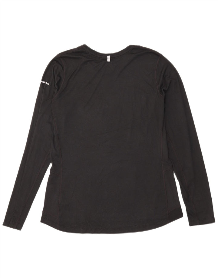 Nike Damen Dri Fit Top Langarm UK 16 Large Schwarz Polyester