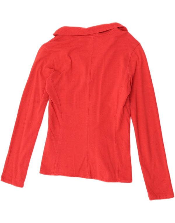 Kappa Damen 3-Knopf-Blazerjacke UK 10 Small Rote Baumwolle