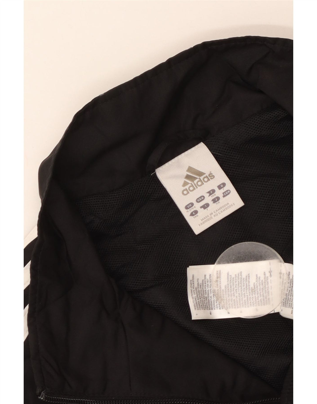 Adidas Herren-Trainingsanzugoberteil, UK-Größe 42/44, großes schwarzes Colourblock-Polyester