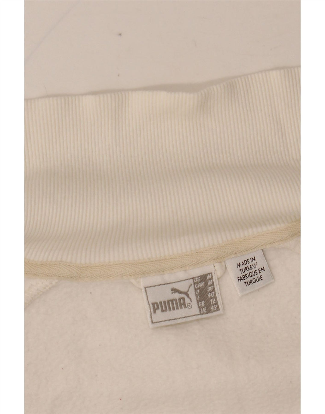 PUMA Damen Graphic Trainingsanzug Top Jacke UK 14 Medium Weiß