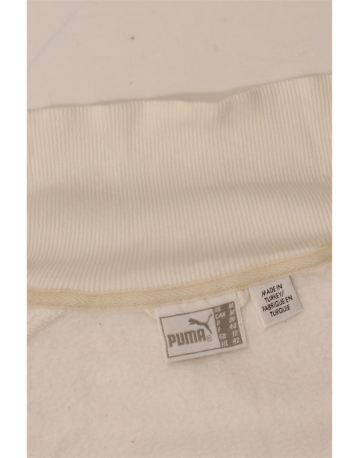 PUMA Damen Graphic Trainingsanzug Top Jacke UK 14 Medium Weiß