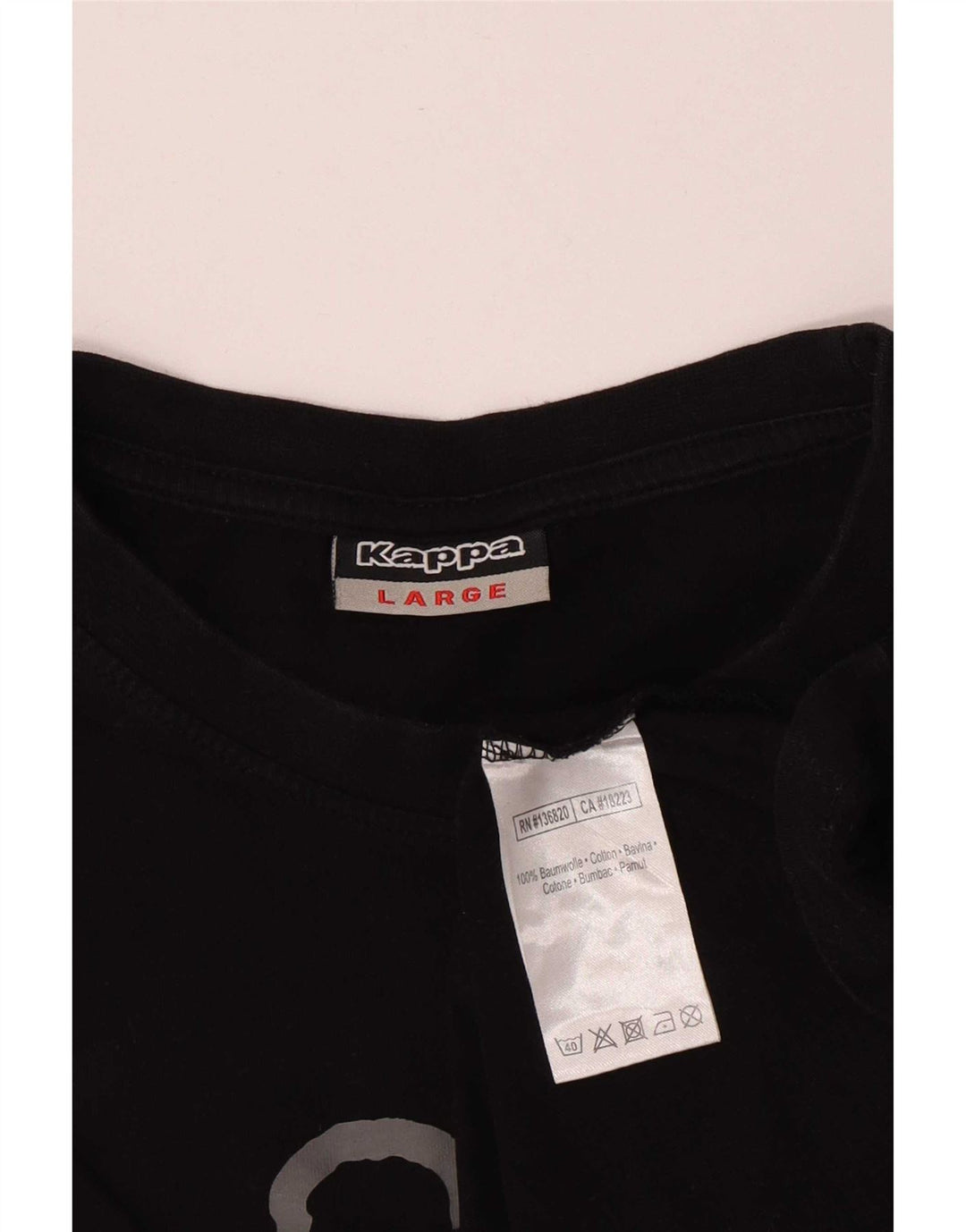 Kappa Herren-T-Shirt mit Grafik, groß, aus schwarzer Baumwolle