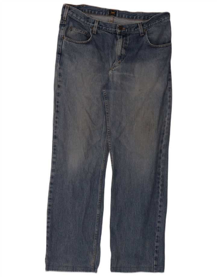 Lee Herren Straight Jeans W36 L34 Blaue Baumwolle