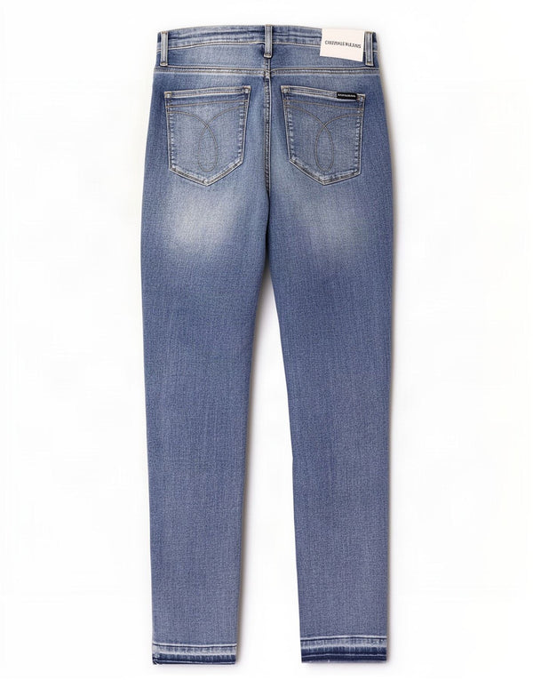 Calvin Klein Damen Slim Jeans W33 L27 Blaue Baumwolle