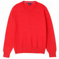 Gap Damen-Pullover mit V-Ausschnitt, groß, aus roter Baumwolle