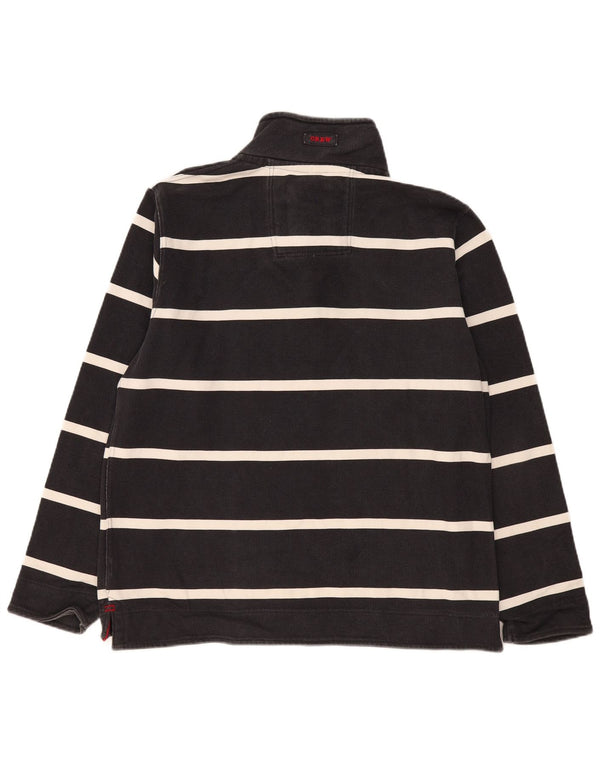 Crew Clothing Herren-Sweatshirt mit Reißverschluss am Hals, groß, schwarz gestreift, Baumwolle