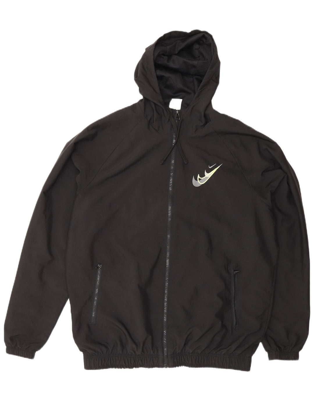 NIKE Herren-Trainingsanzug mit Kapuze, Oberjacke, groß, aus schwarzem Polyester