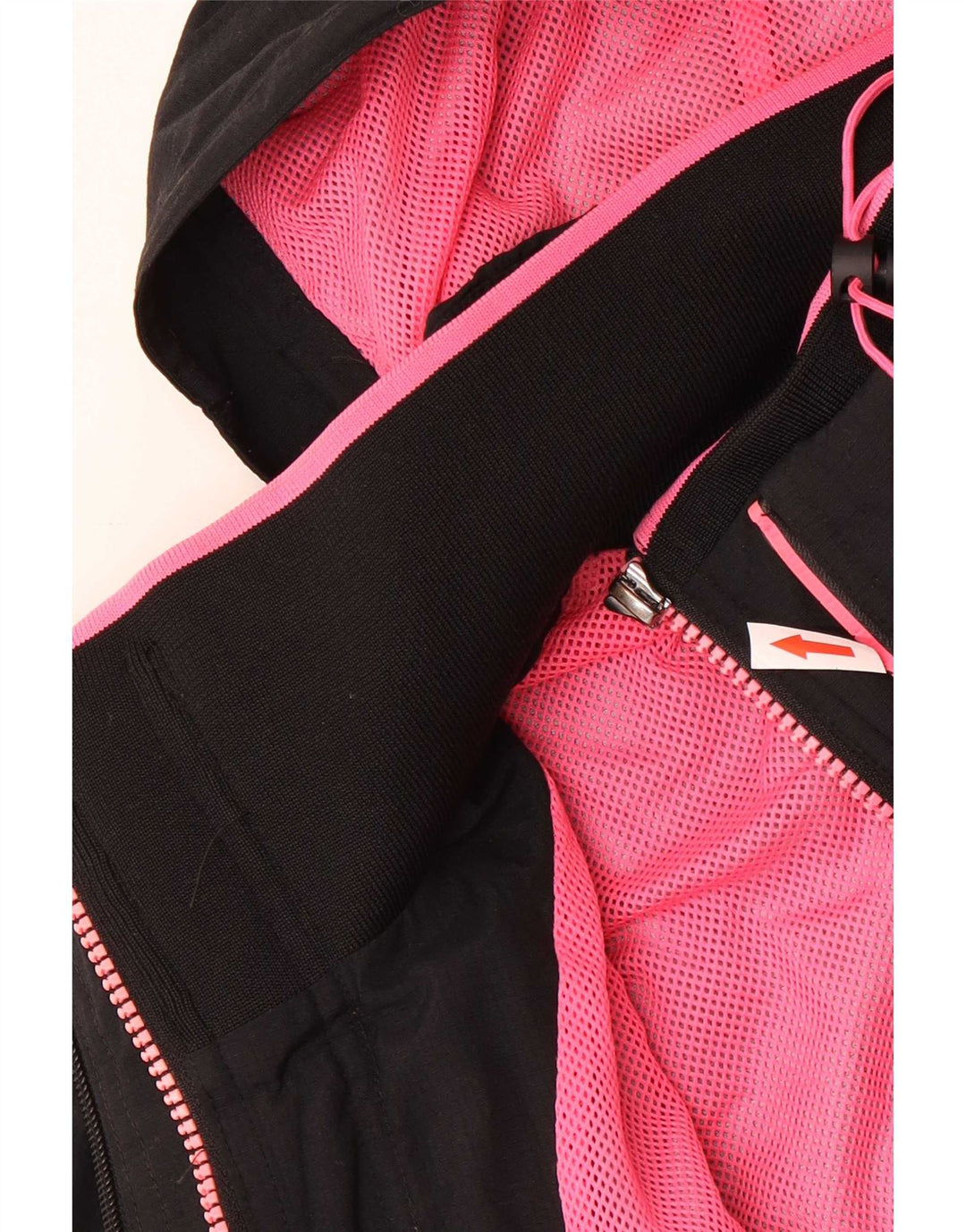 Superdry Damen-Regenjacke mit Kapuze, UK 14, großes schwarzes Nylon