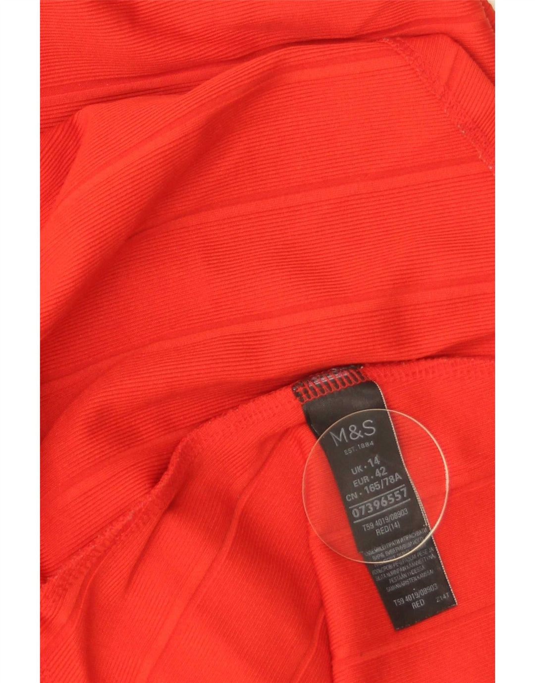 Marks & Spencer Damen Meerjungfrauenrock UK 14 Large W32 Rot gestreiftes Polyester