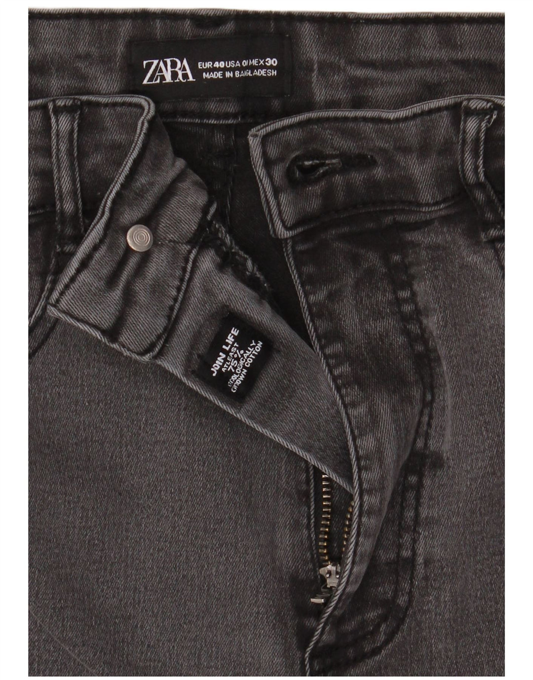 Zara Damen Skinny Jeans EU 40 Medium W30 L28 Graue Baumwolle