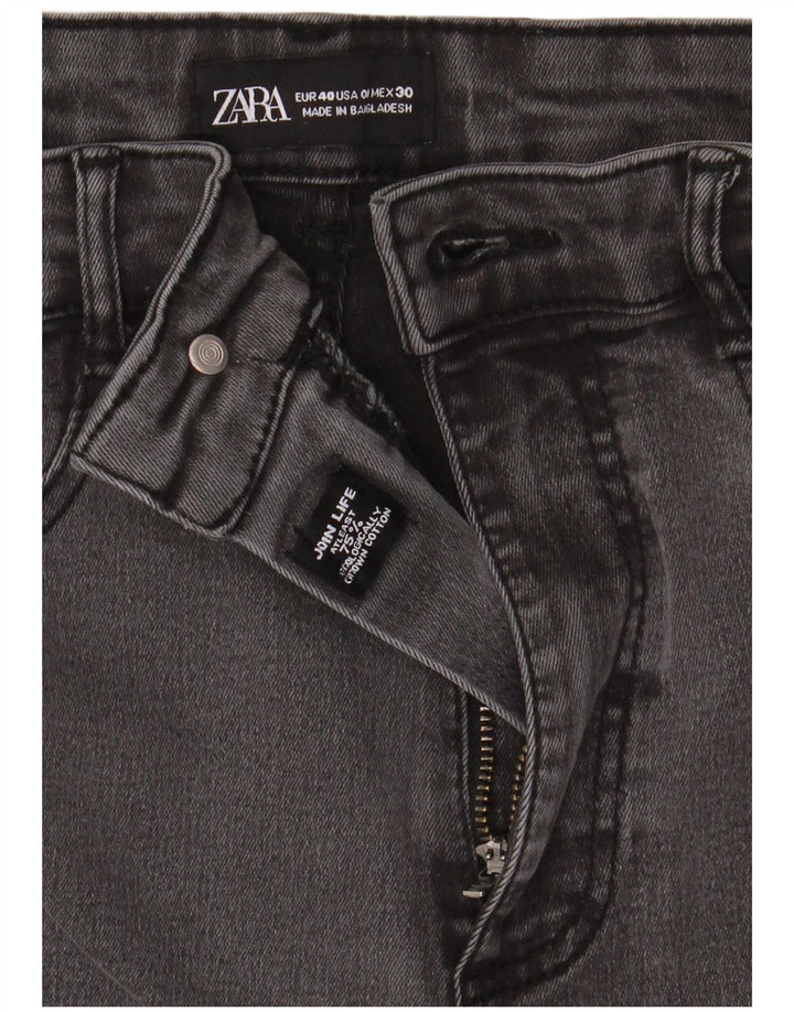 Zara Damen Skinny Jeans EU 40 Medium W30 L28 Graue Baumwolle