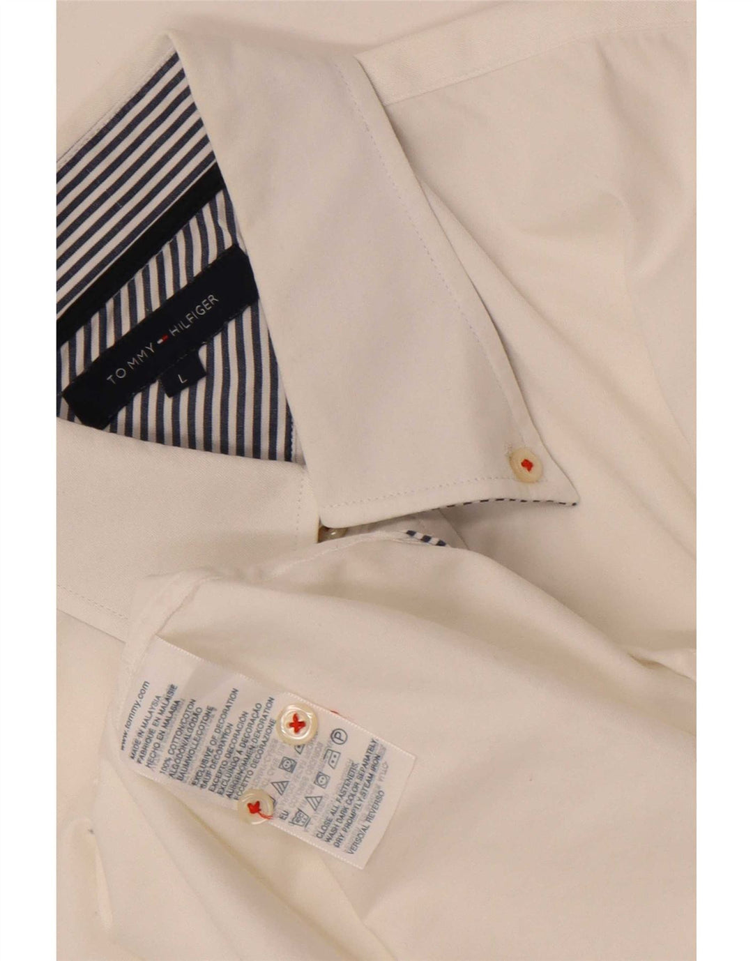 Tommy Hilfiger Herrenhemd, groß, weiße Baumwolle