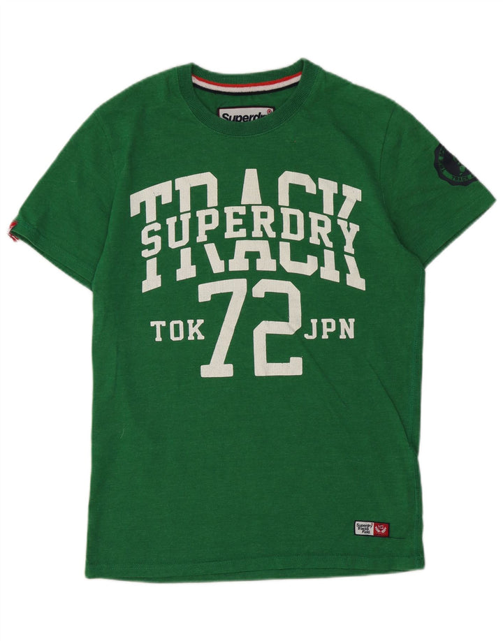 Superdry Herren Grafik-T-Shirt-Oberteil aus mittelgrüner Baumwolle